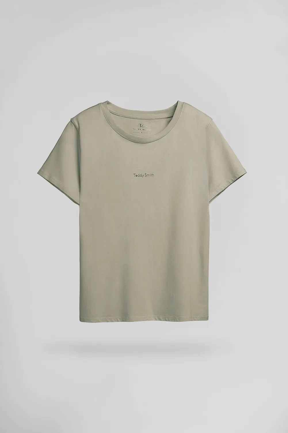 Teddy Smith T-Ribelle MC T-Shirt Donna Bleach Kaki Elasticizzata