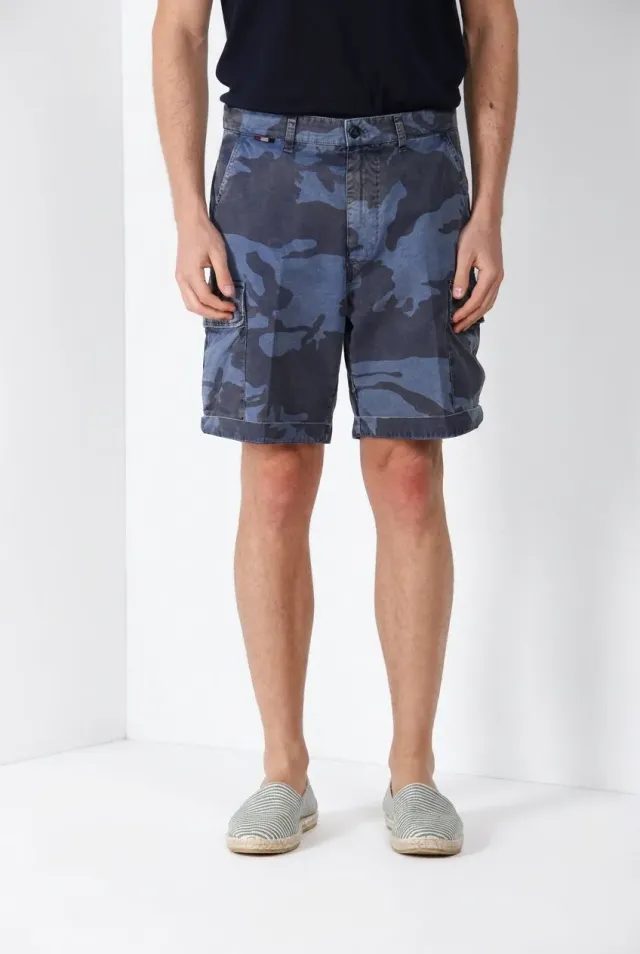 Mason's Chile M74 bermuda cargo uomo relaxed blu indaco