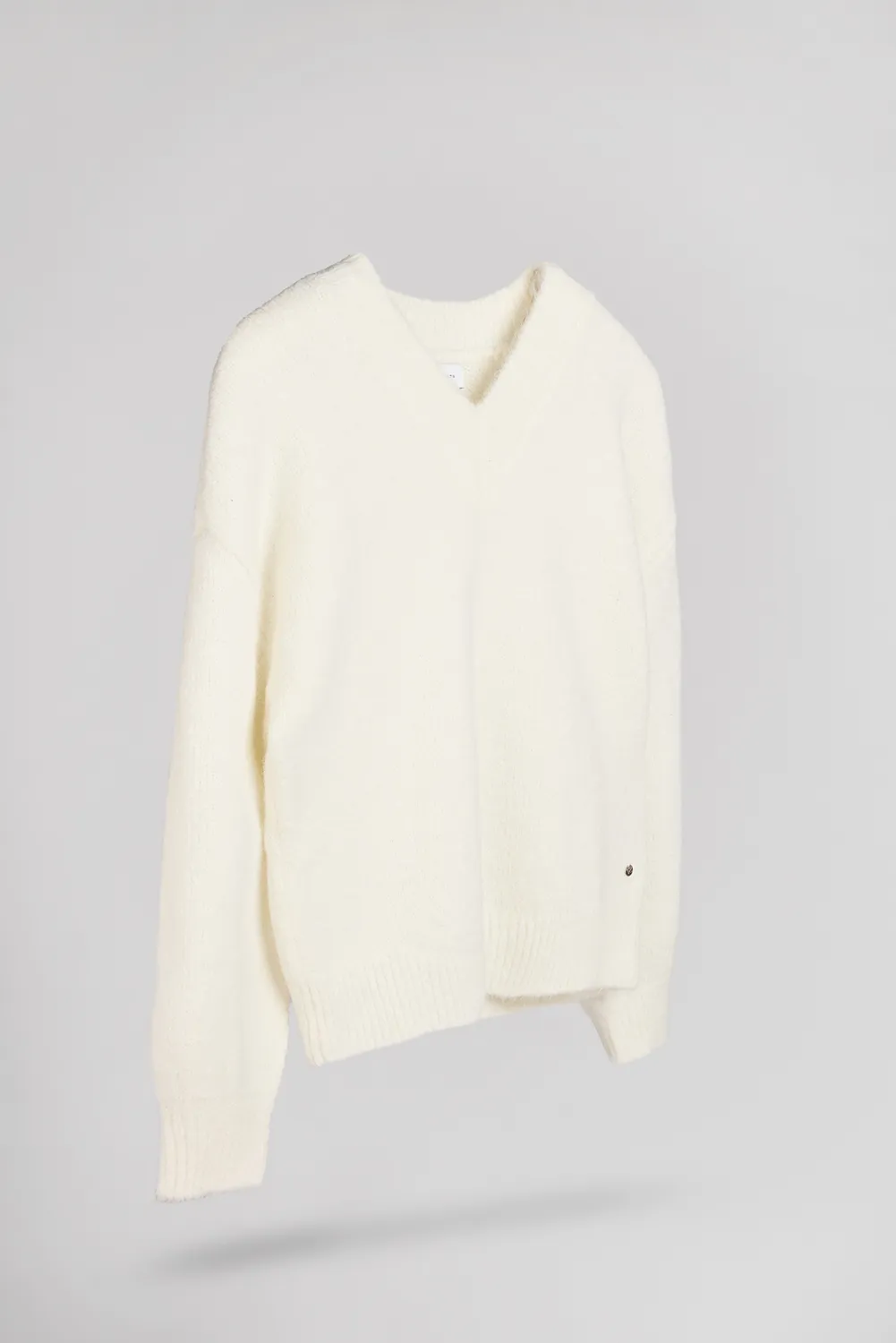 Teddy Smith P-Keith Middle White maglione scollo V panna