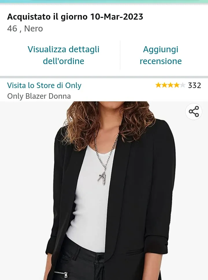 ONLY ONLELLY blazer donna taglia 48