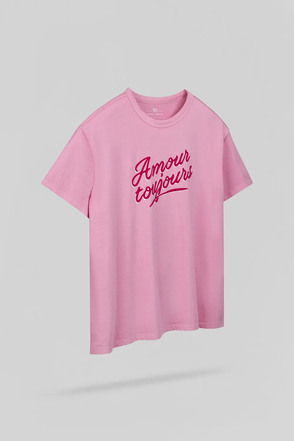 Teddy Smith T-Amour MC T-Shirt Rosa Bonbon Oversize Donna
