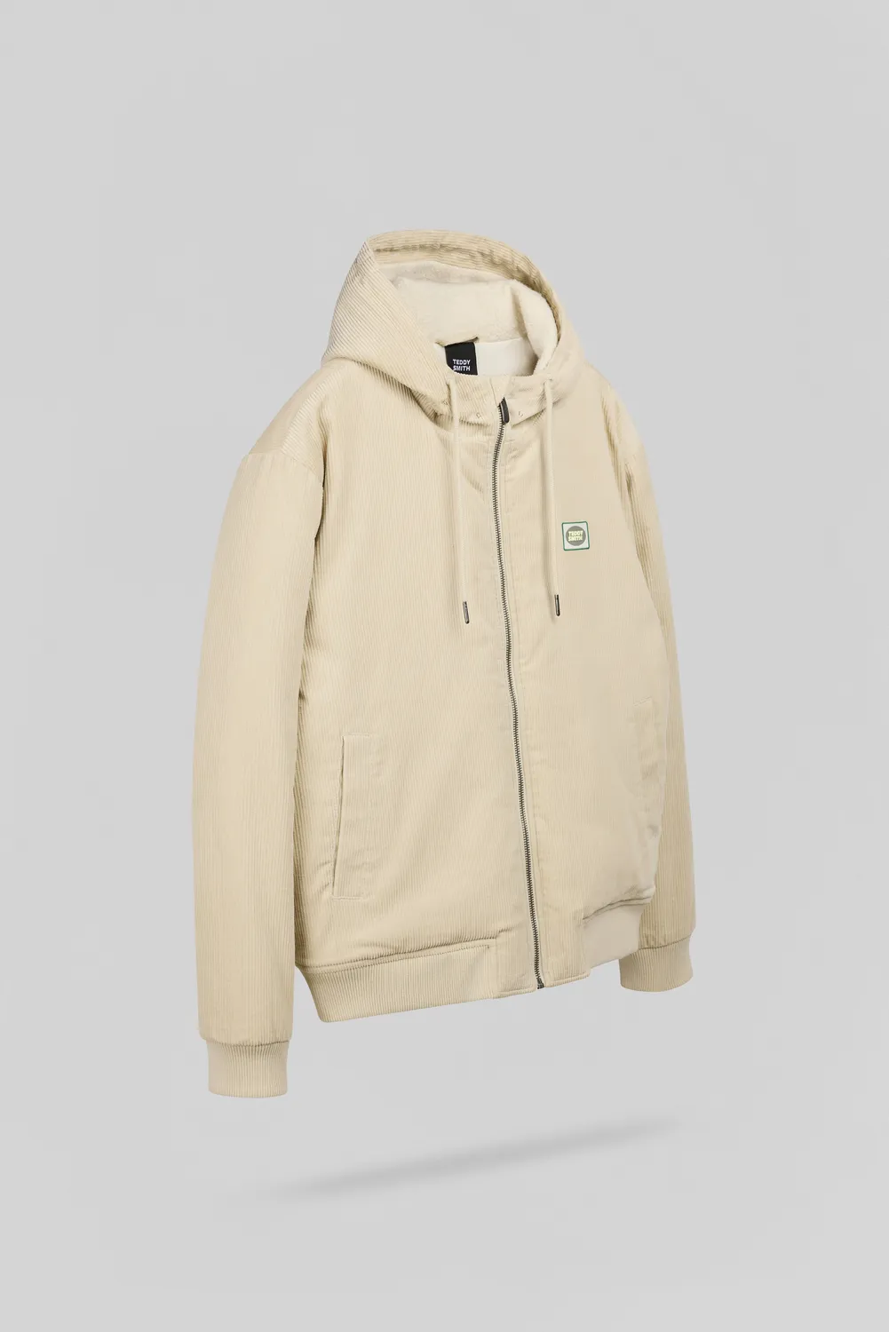 Teddy Smith B-Clement giubbotto beige velluto cappuccio