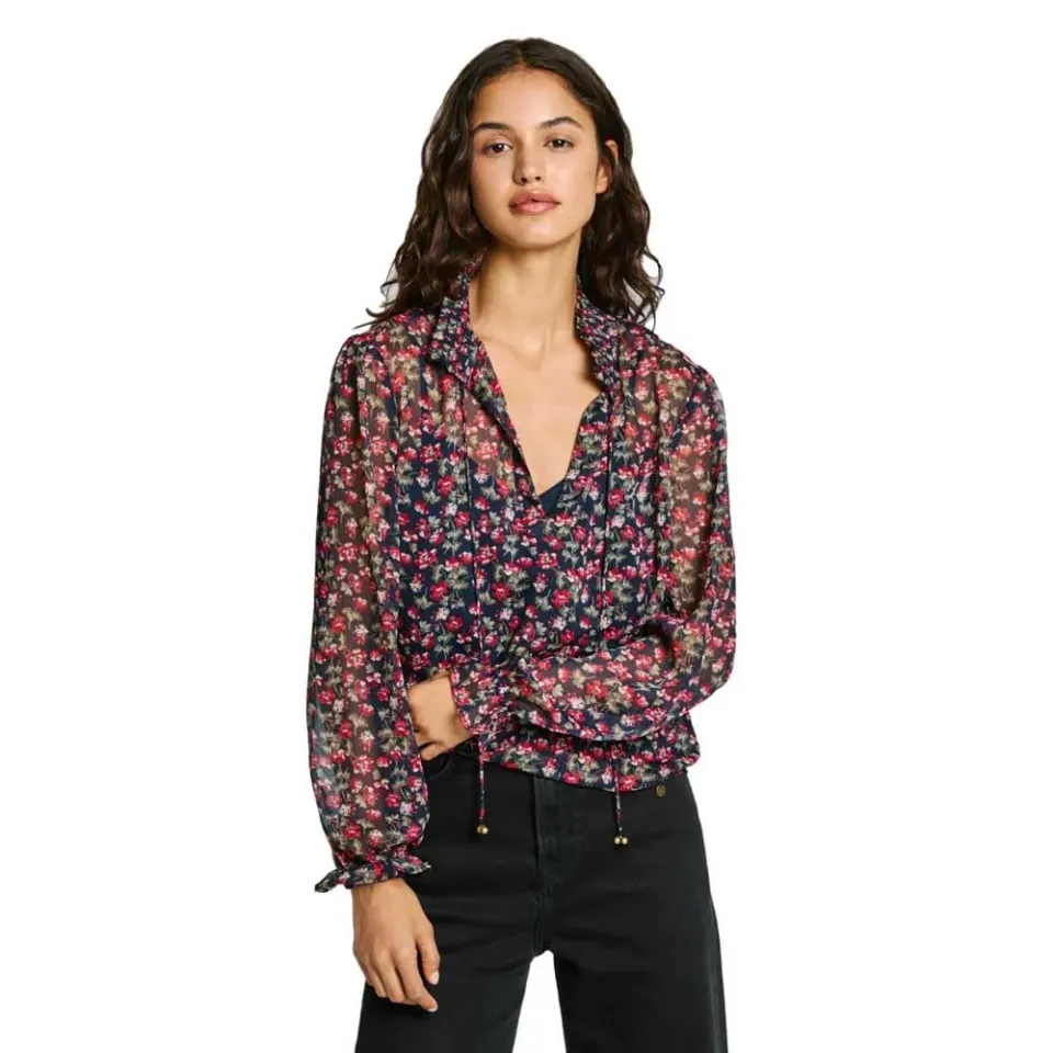 Pepe Jeans Octavia Camicia Donna Blu Dulwich Blue M Fluida