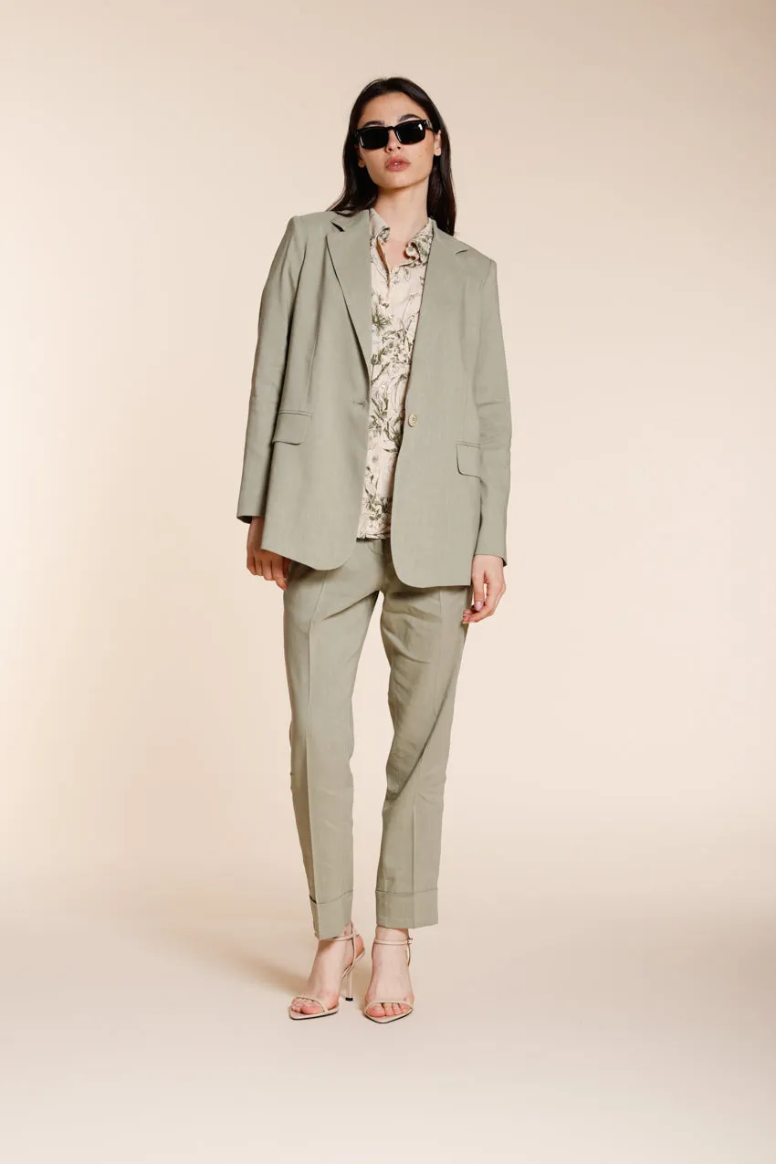 Mason's Irene blazer donna verde lino viscosa