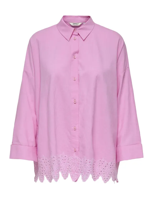 ONLY Onlgraces Tulum camicia ricamata maniche lunghe