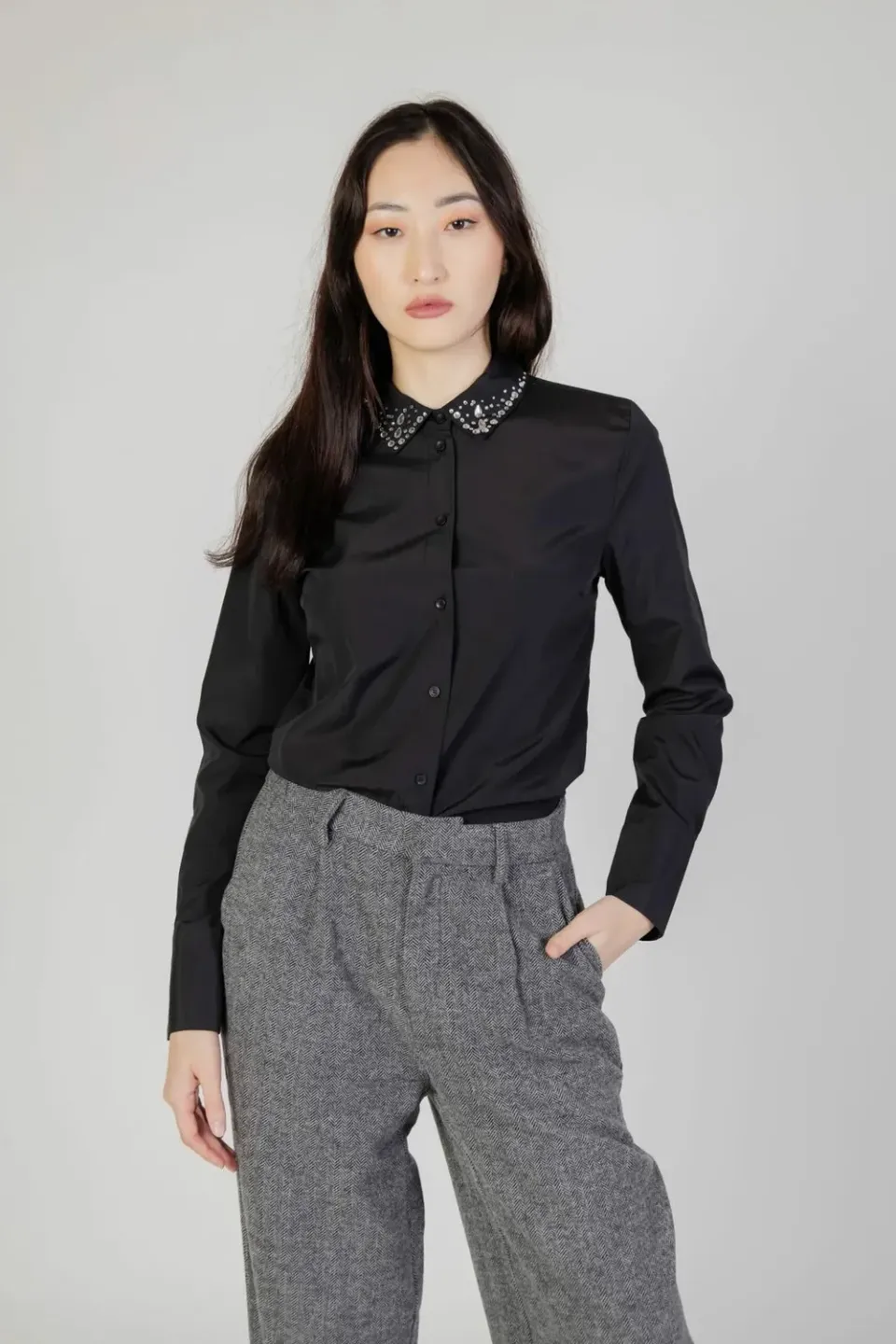 ONLY camicia donna nera S classica