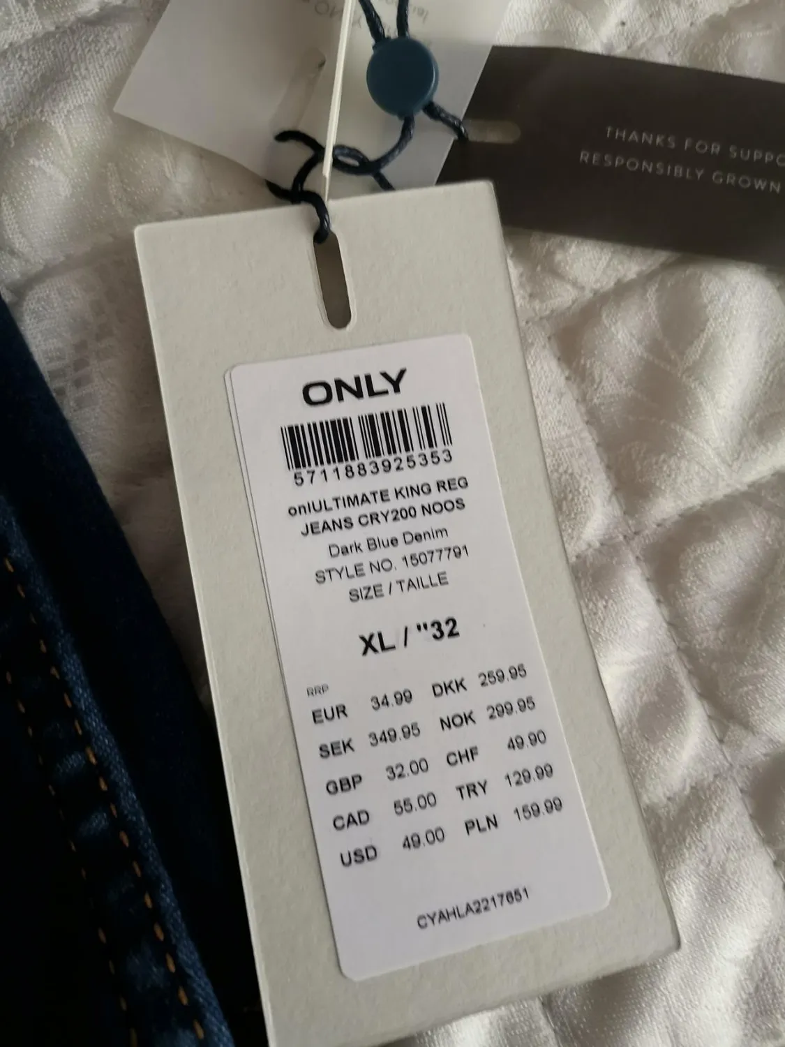 Only Onlrain jeans skinny donna S/30L blu