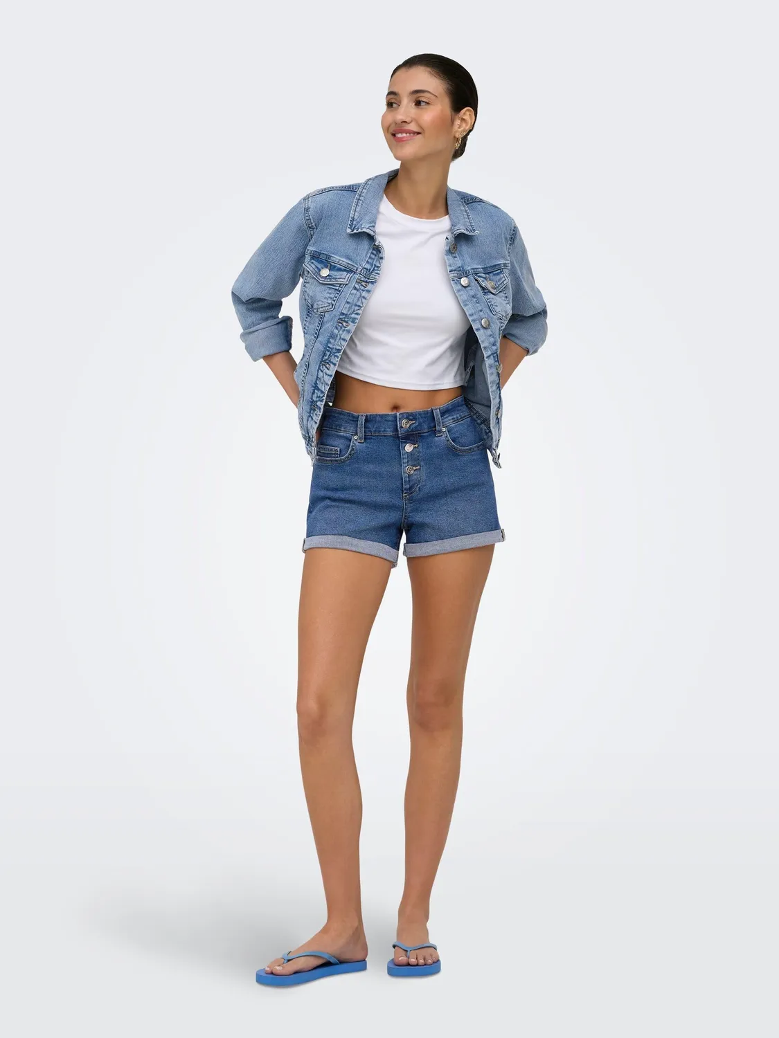 ONLY Onltia giacca denim donna Light Blue Denim