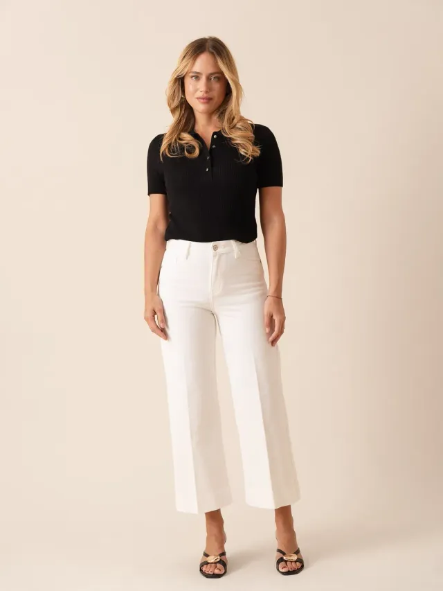 Oraije Windy jeans bianchi wide petite
