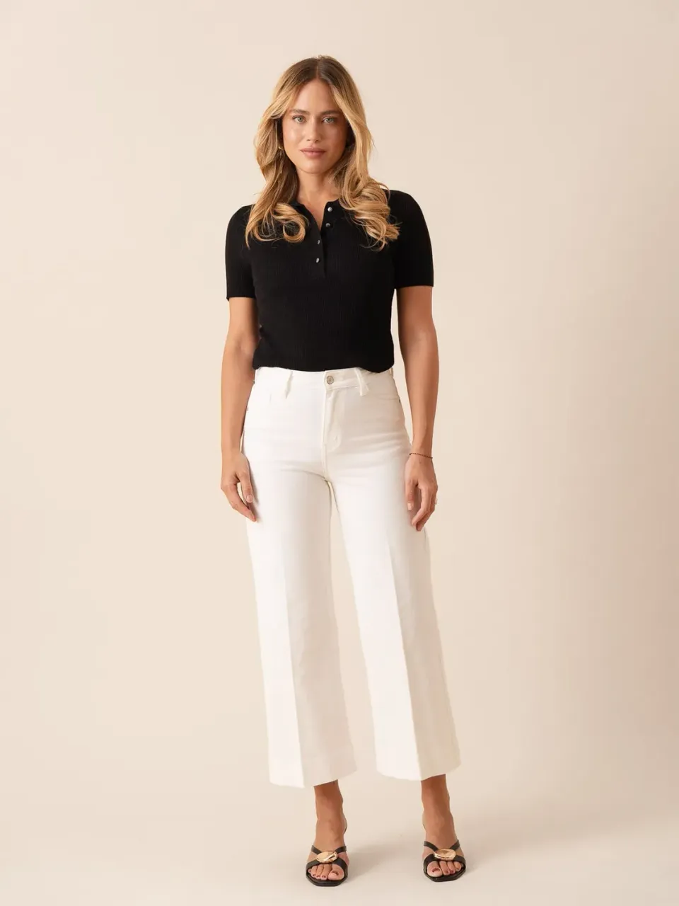 Oraije Windy jeans bianchi wide petite