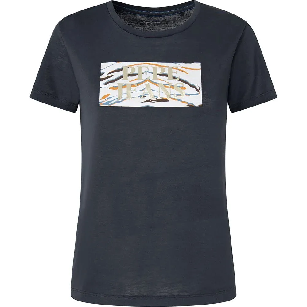 Pepe Jeans Caitlin T-Shirt Donna XS Blu Girocollo Corta