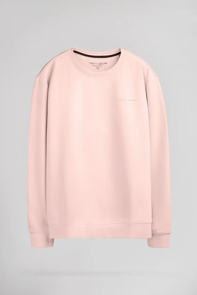 Teddy Smith S-Nark felpa girocollo Rosa Pastel cotone