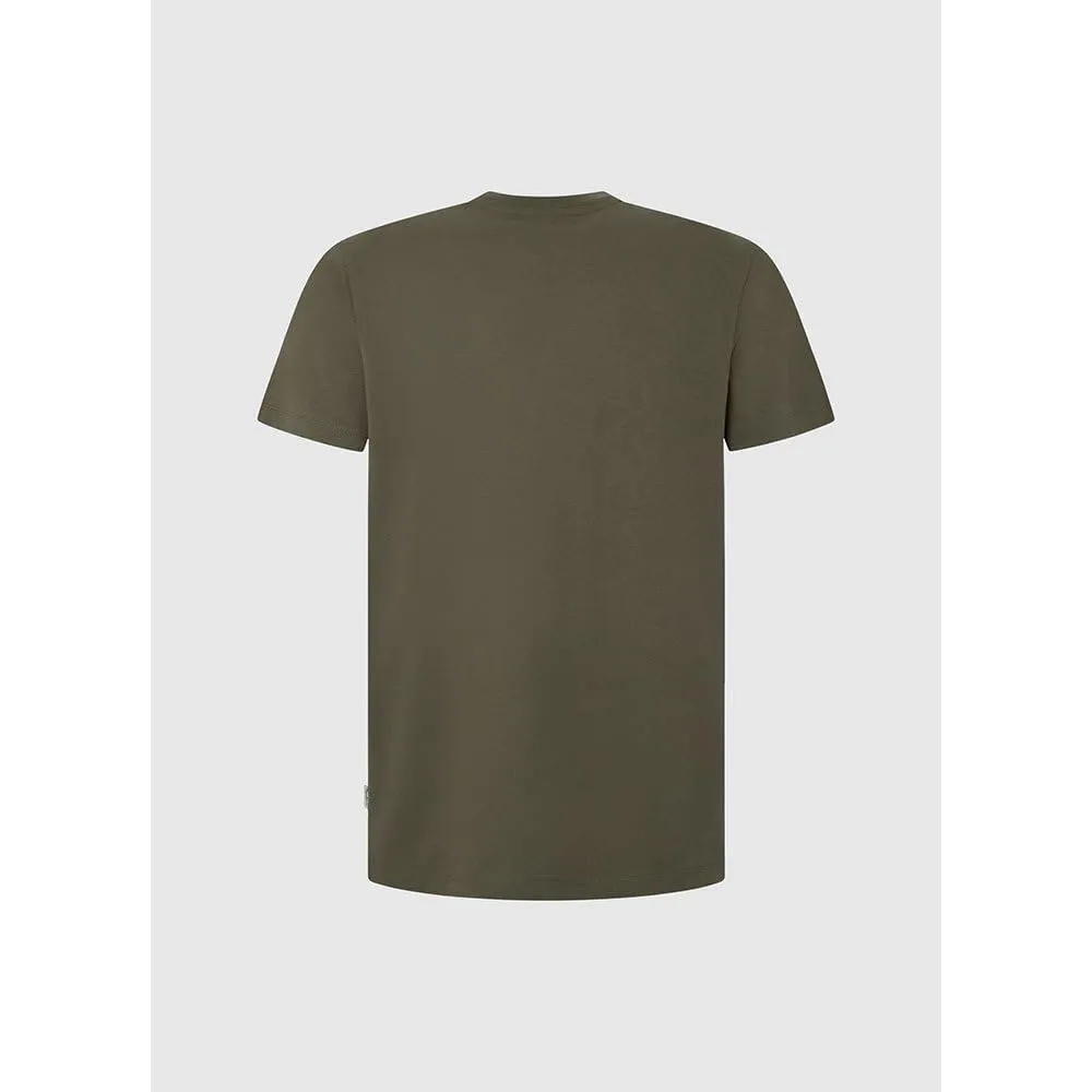 Pepe Jeans Credick T-Shirt Uomo Cotone Logo Bandiera
