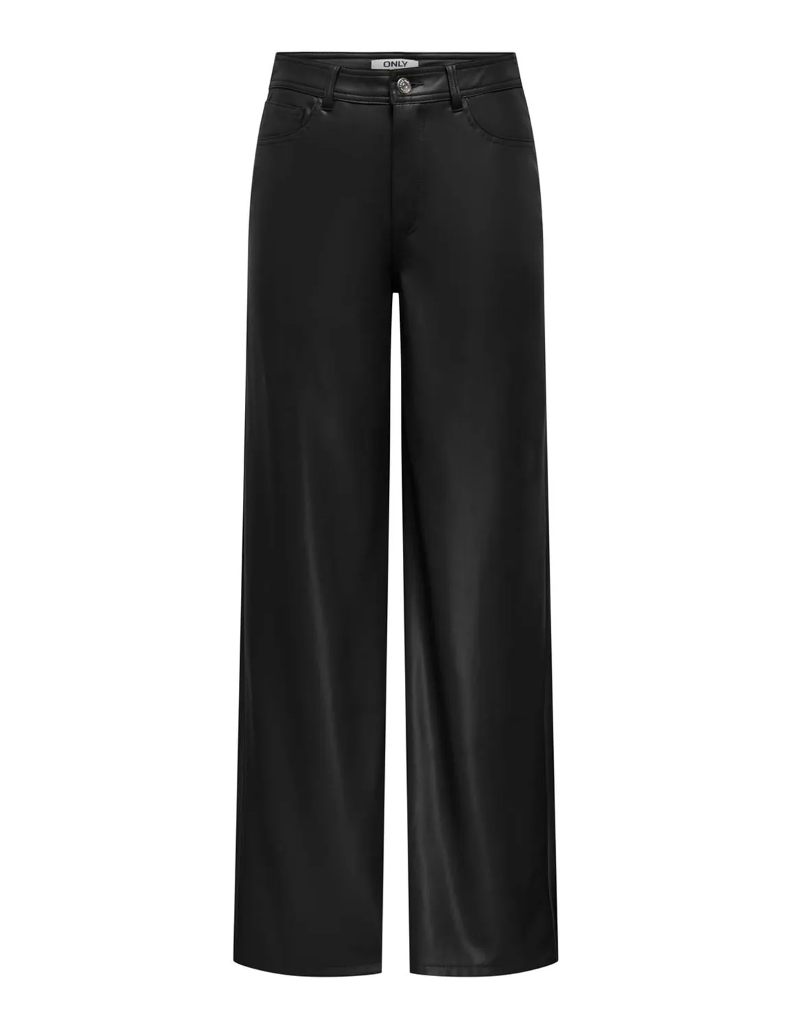 ONLY Onlsmooth HW Faux Leath Wide Pant pantaloni nero vita alta