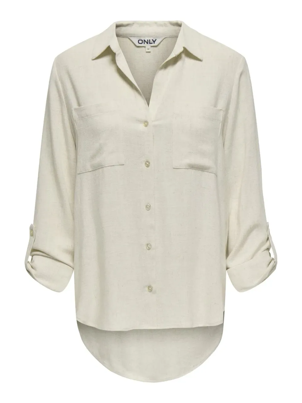 ONLY Asmin-Siesta Camicia Donna Lino Manica Lunga XL Verde