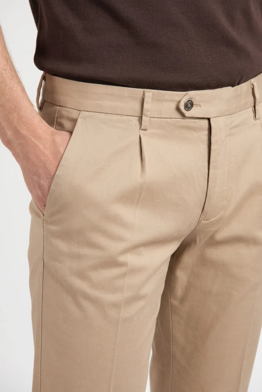 Mason's Torino 1 Pinces Flex chino uomo beige medio slim