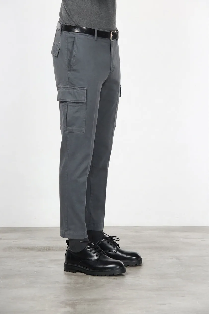Mason's Chile Regular pantalone cargo uomo grigio stretch
