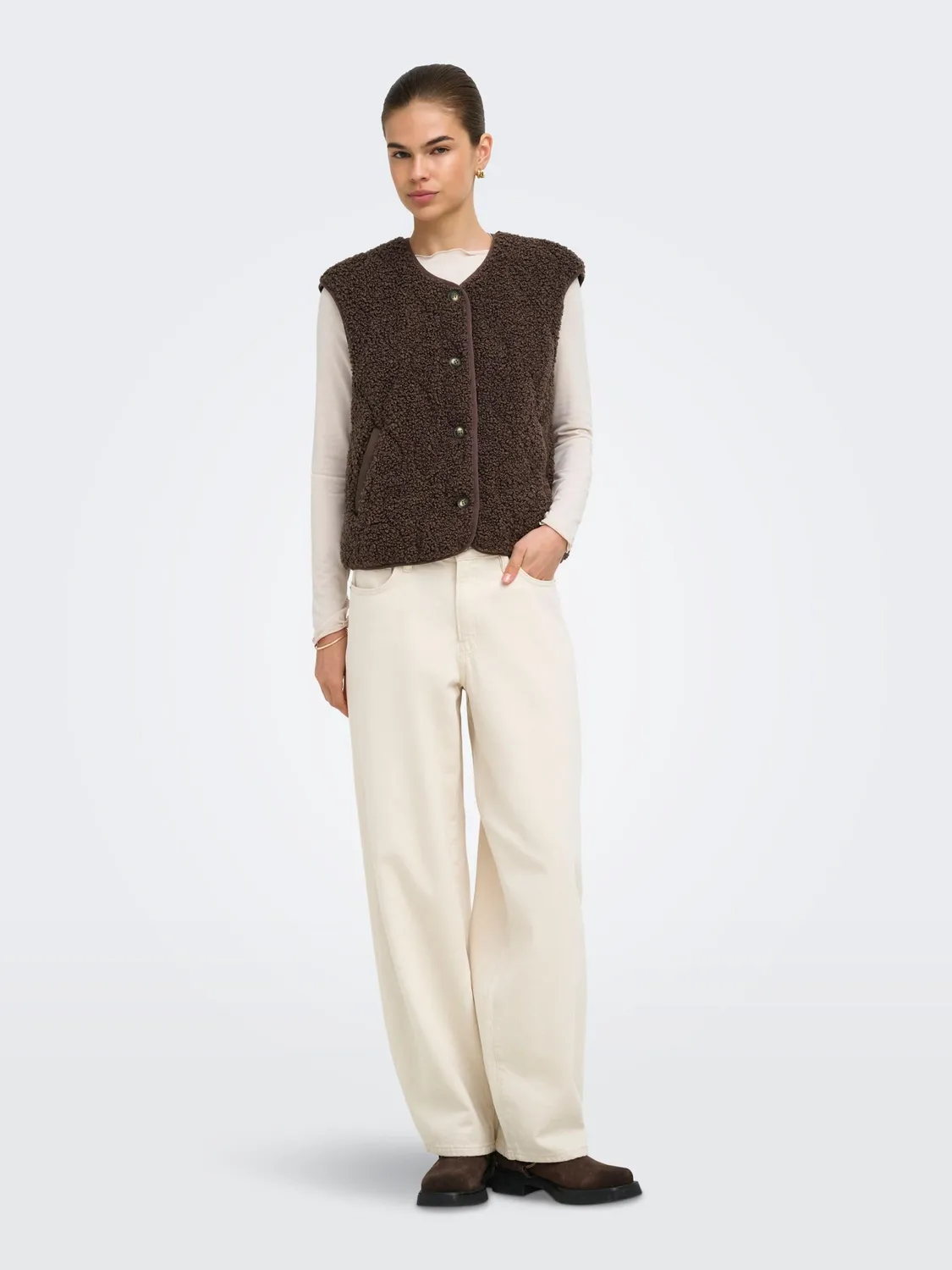 ONLY Onlines cappotto teddy taglia S marrone