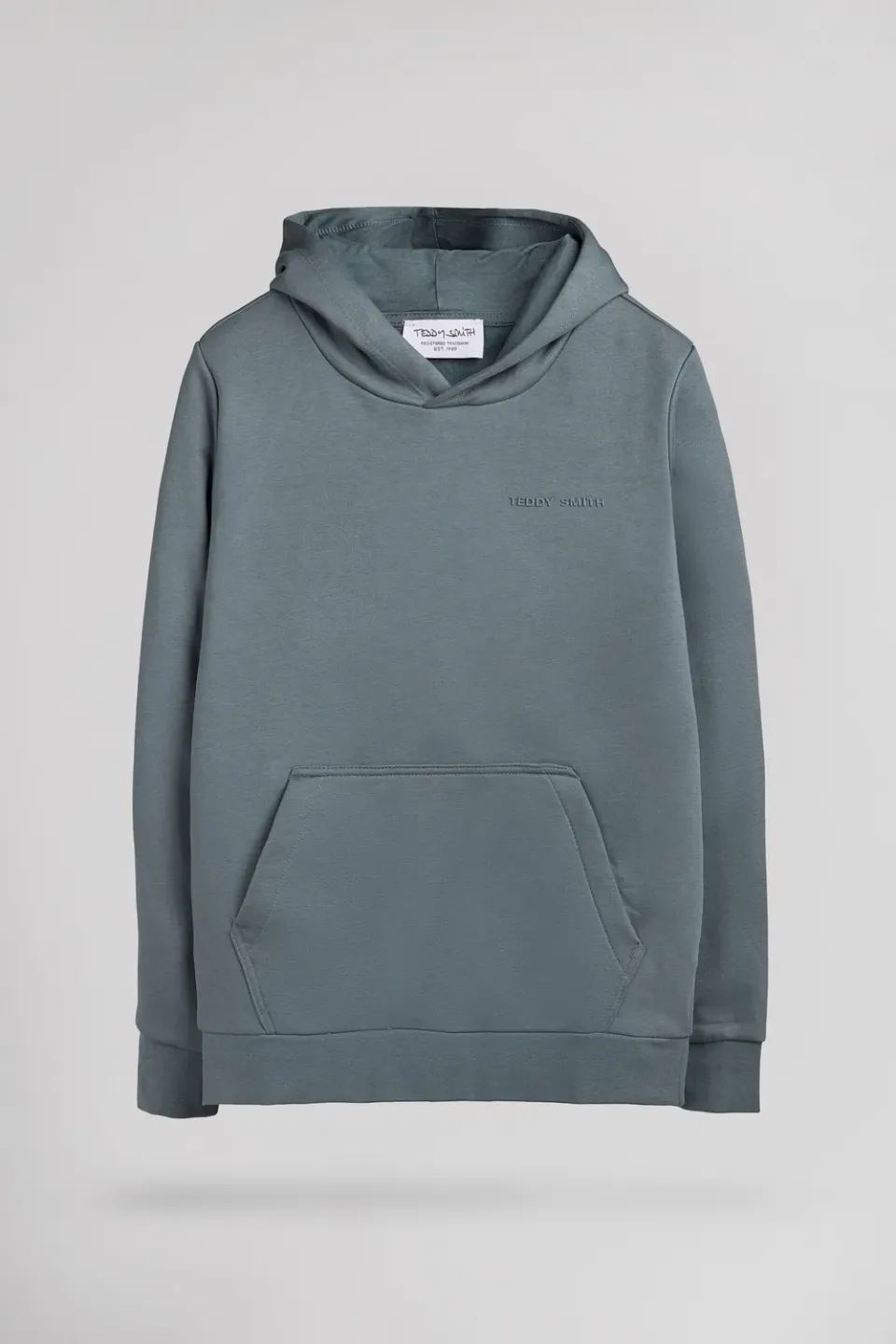 Teddy Smith S-Nark felpa ragazzo cappuccio grigio