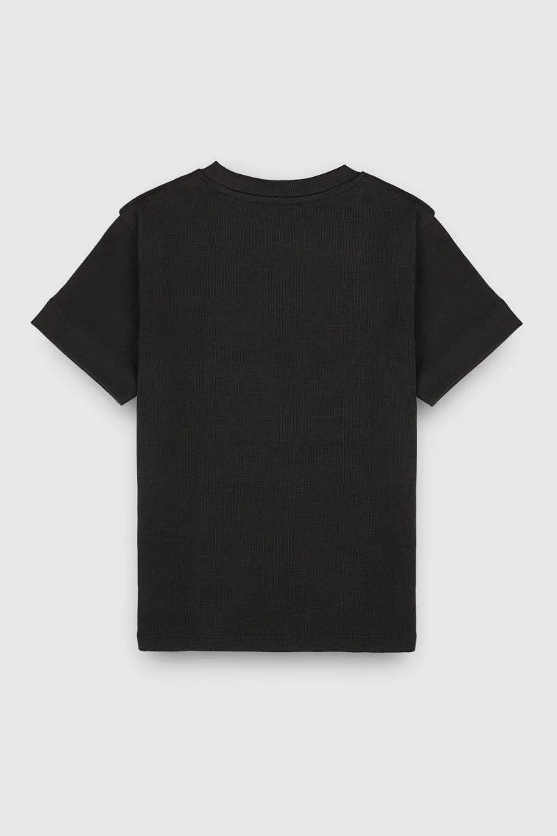 Teddy Smith T-Ribou T-Shirt Bambina Nero Aderente