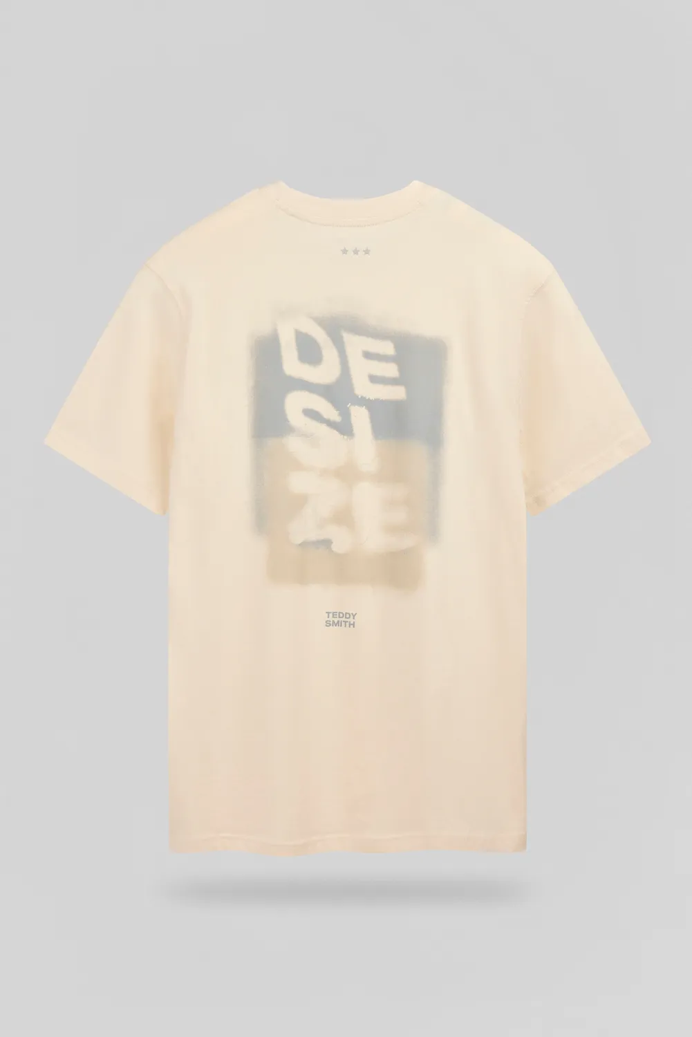 Teddy Smith T-Wall MC t-shirt uomo cream vestibilità ampia