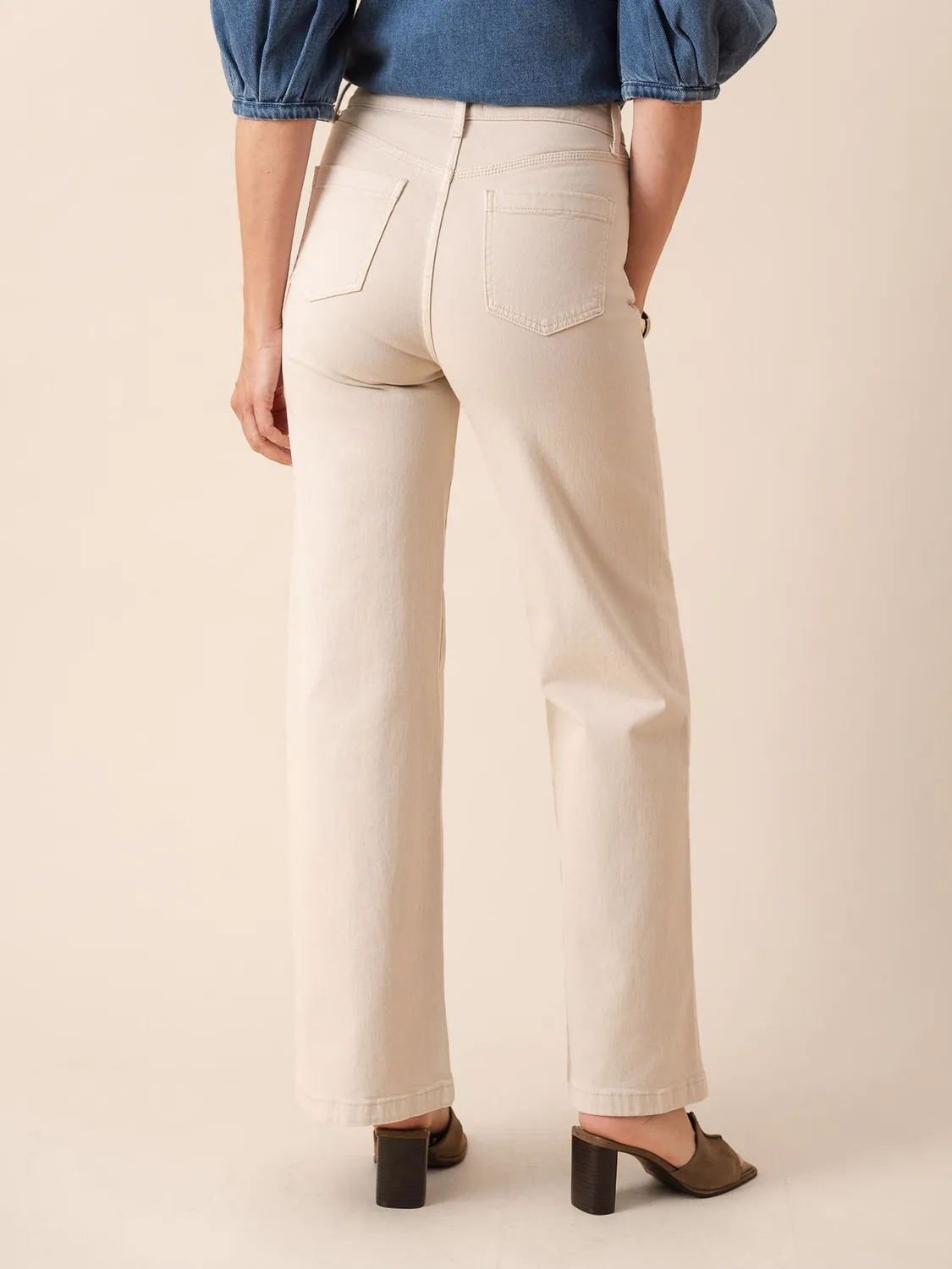 Oraije Gaspard jeans taupe wide cotone