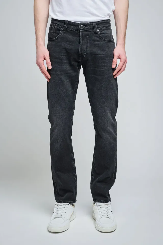 Teddy Smith Reg L32 Jeans Uomo Nero Used Regular