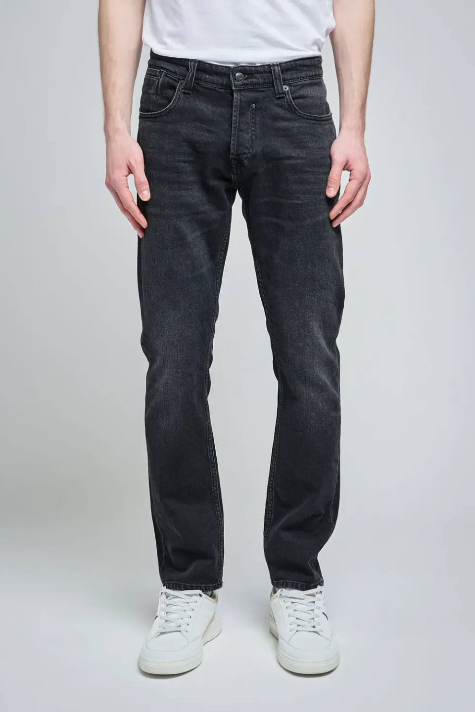 Teddy Smith Reg L32 Jeans Uomo Nero Used Regular