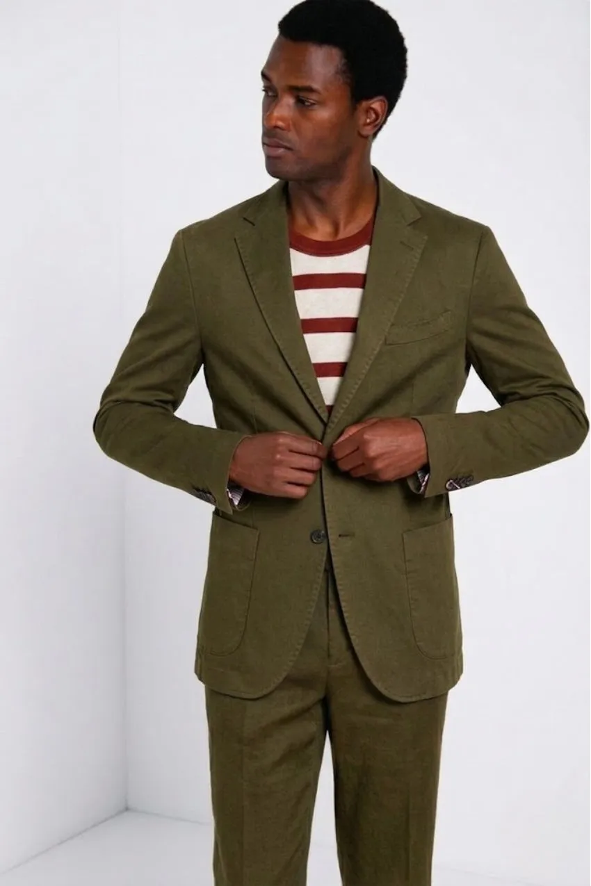 Mason's Da Vinci blazer verde bosco lino cotone