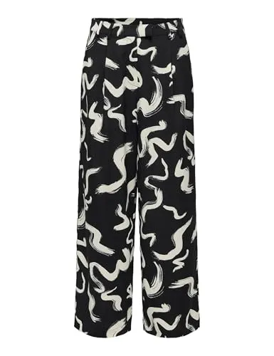 Only Onlnova Life Vis Lesli Pant Aop Pantaloni S Nero