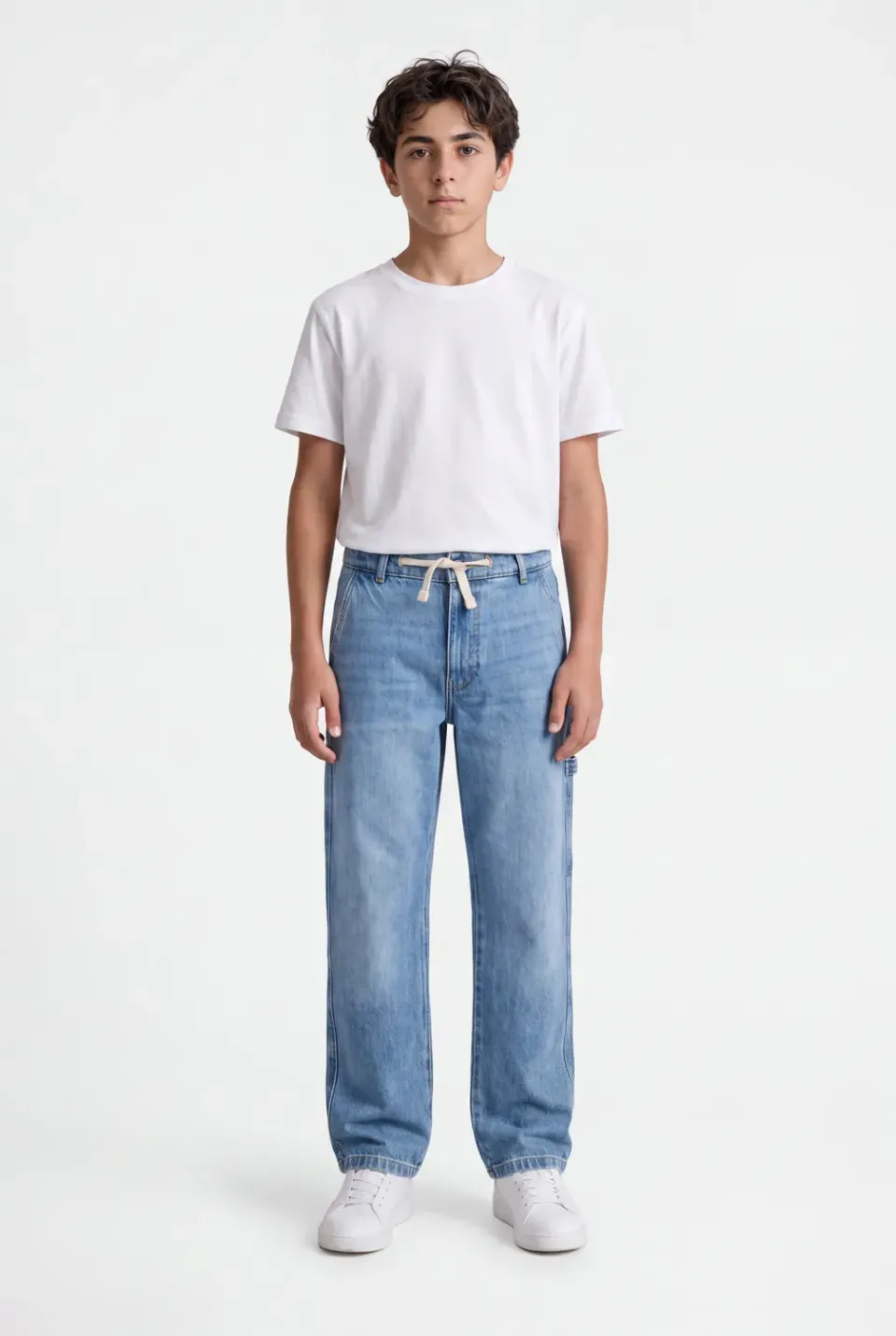 Teddy Smith P-Hunter JR Jeans Bambino Indigo Chiaro Cotone