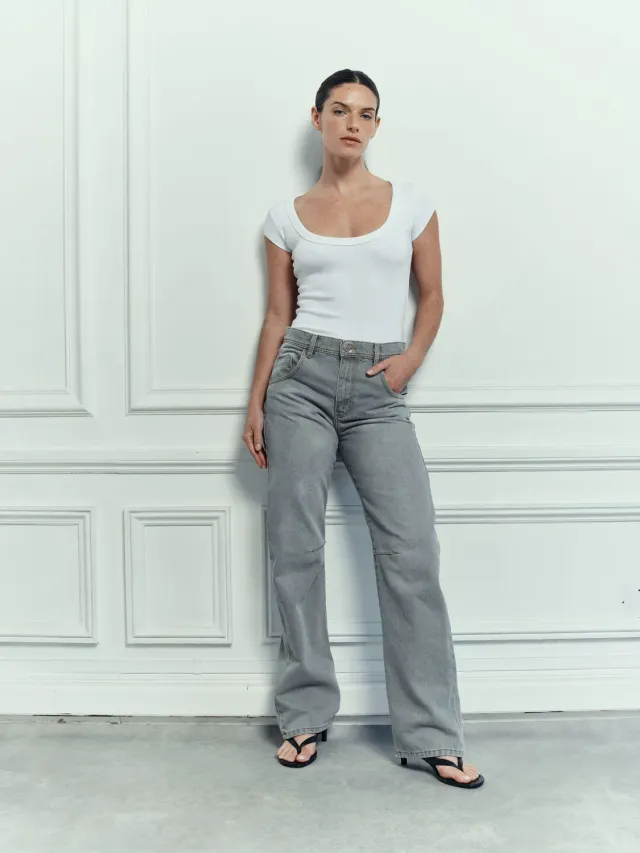 acquaverde Kayden jeans used grey gamba tonda