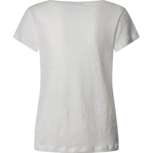 Pepe Jeans Megan V-Neck T-Shirt Donna L Bianco Lino