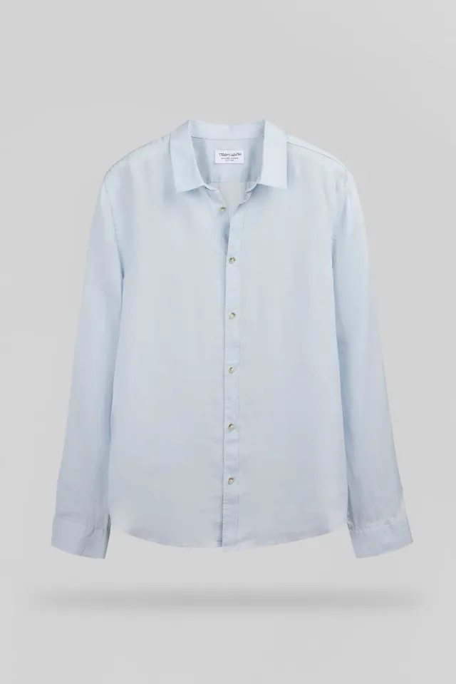 Teddy Smith C-LINEN ML Camicia Lino Uomo Pastel Blue