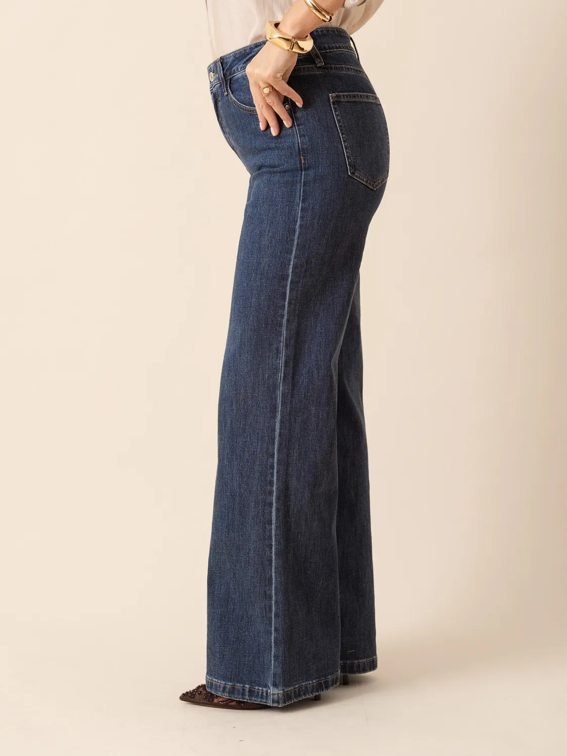 Oraije Pietro jeans palazzo blu scuro