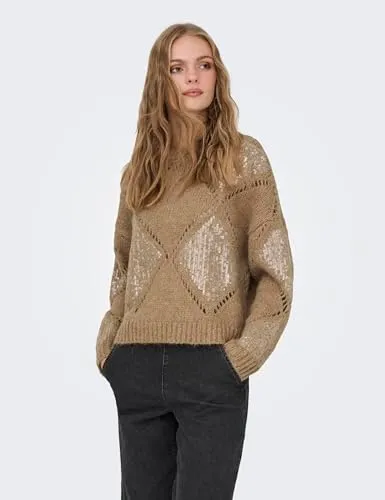 ONLY Onlkansas Life maglione tannin paillettes