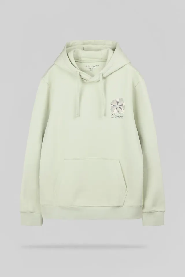 Teddy Smith S-Nature Hoody felpa cappuccio vert nacre