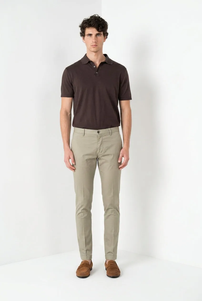 Mason's Milano pantalone chino uomo salvia gabardina stretch