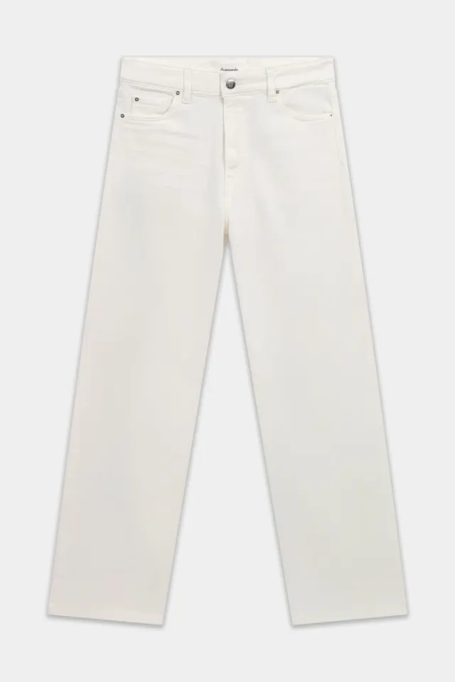 acquaverde Anouck pantalone off white vita alta