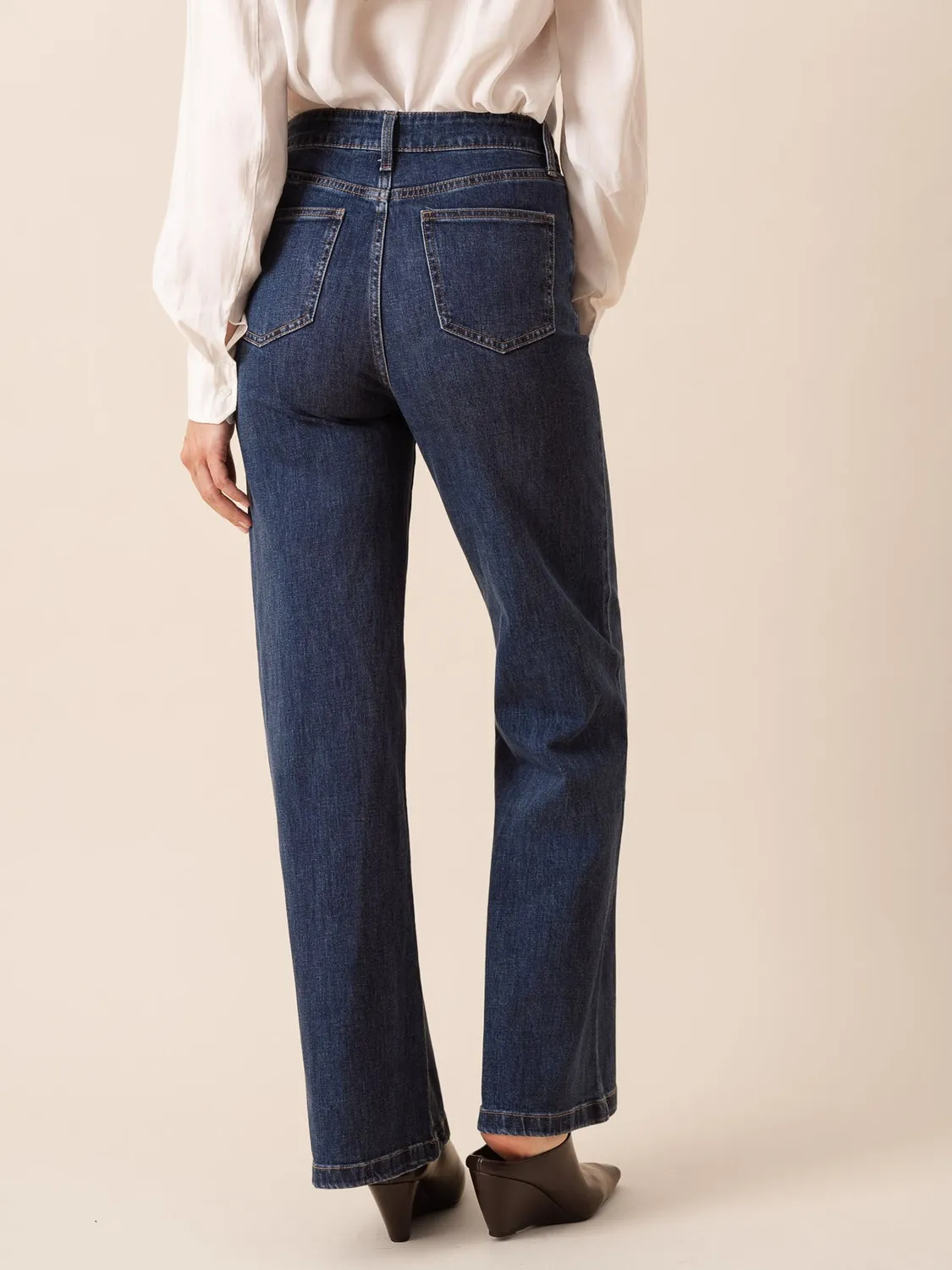 Oraije Barbara jeans dritti blu scuro lunghi