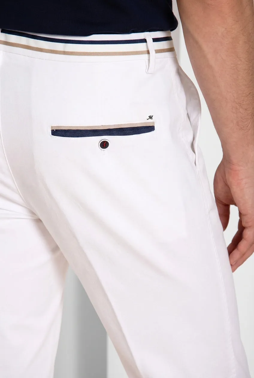 Mason's Torino Summer pantalone chino uomo bianco slim fit