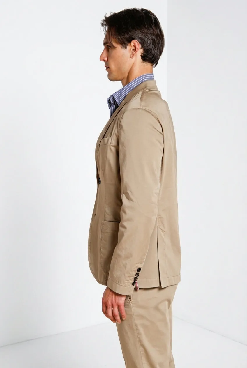 Mason's Da Vinci Travel blazer uomo kaki raso tecnico stretch