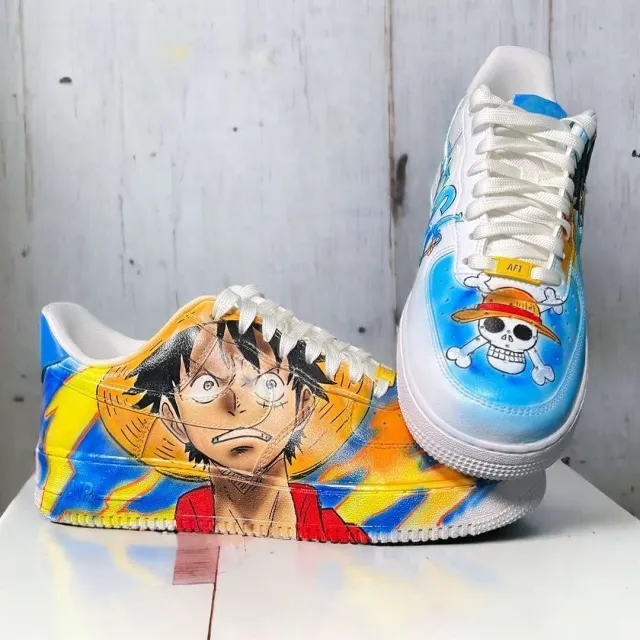 Nike Air Force 1 Luffy One Piece sneakers dipinte a mano