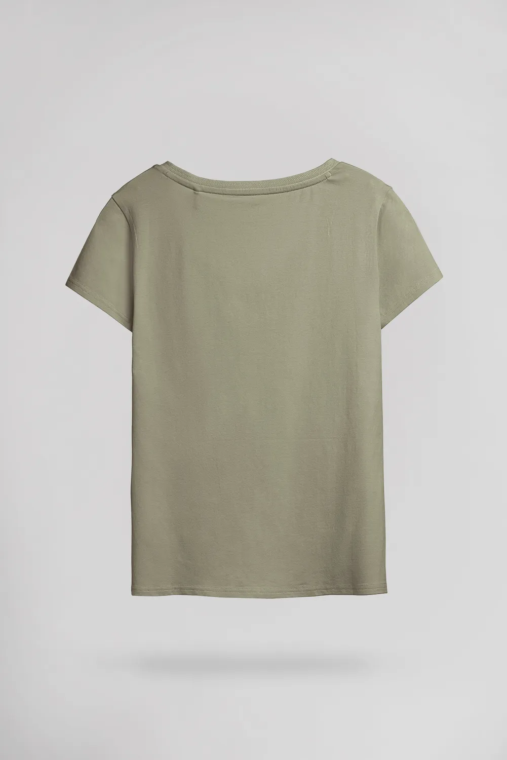 Teddy Smith T-Mia MC t-shirt kaki donna scollo a V