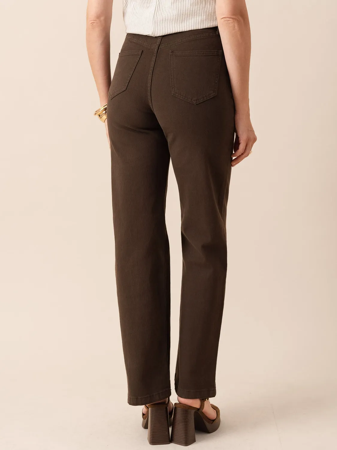 Oraije Barbara jeans dritti straight cioccolato