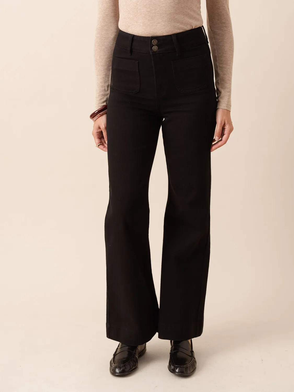 Oraije Elena jeans flare denim nero