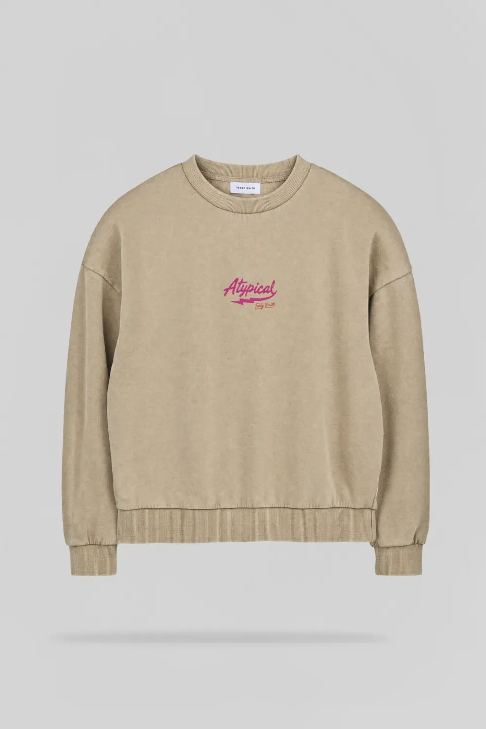 Teddy Smith S-Atypical RC Felpa Donna Wolf Beige Stampa