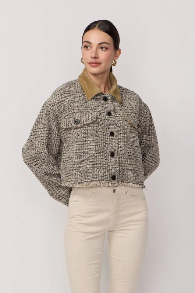 acquaverde Esmée giacca tweed a quadri