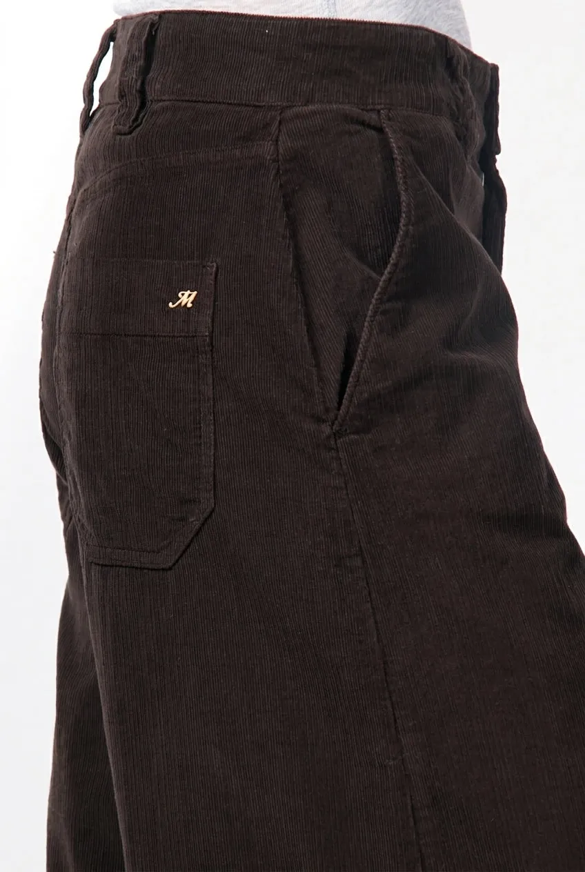 Mason's New York Wide pantalone chino donna marrone velluto