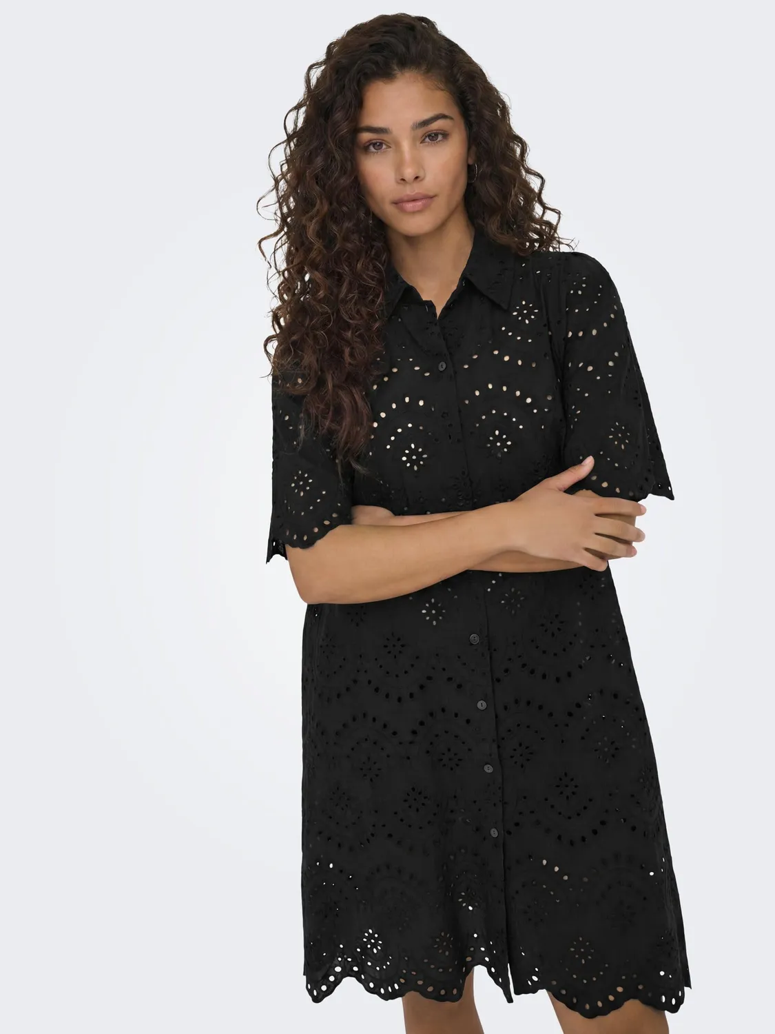 ONLY Onlvalais Vestito Corto Nero Leggero